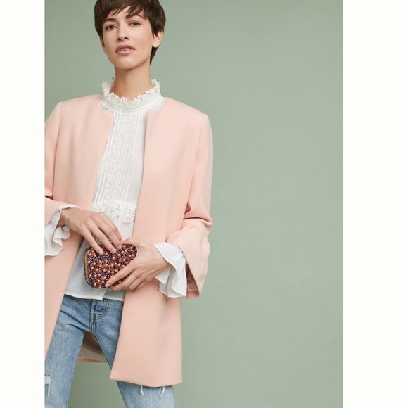 NEW Anthropologie Graceanne Flutter-Sleeve Coat - Picture 3 of 8